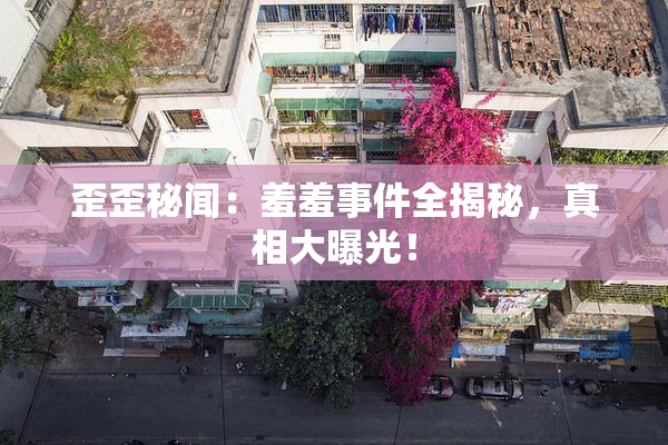 歪歪秘闻：羞羞事件全揭秘，真相大曝光！
