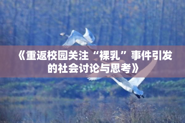 《重返校园关注“裸乳”事件引发的社会讨论与思考》
