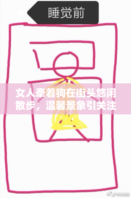 女人牵着狗在街头悠闲散步，温馨景象引关注