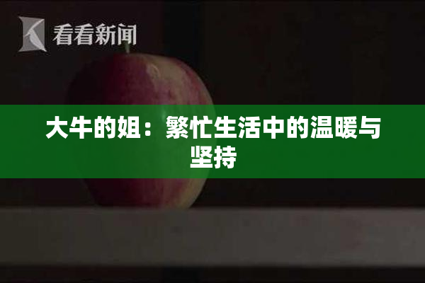 大牛的姐：繁忙生活中的温暖与坚持