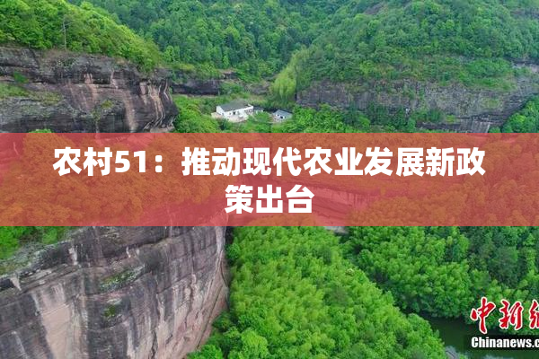 农村51：推动现代农业发展新政策出台