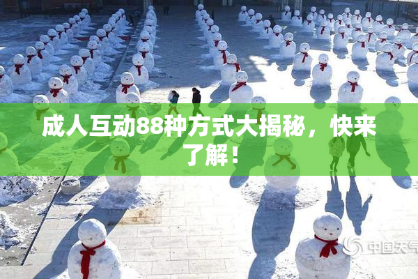 成人互动88种方式大揭秘，快来了解！