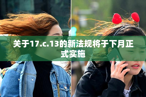 关于17.c.13的新法规将于下月正式实施