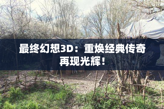 最终幻想3D：重焕经典传奇再现光辉！