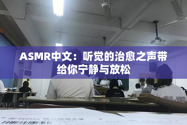 ASMR中文：听觉的治愈之声带给你宁静与放松