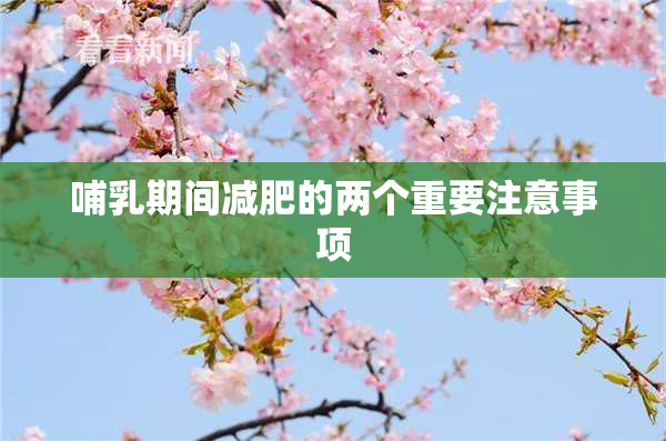 哺乳期间减肥的两个重要注意事项