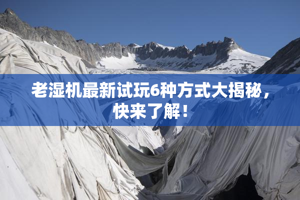 老湿机最新试玩6种方式大揭秘，快来了解！