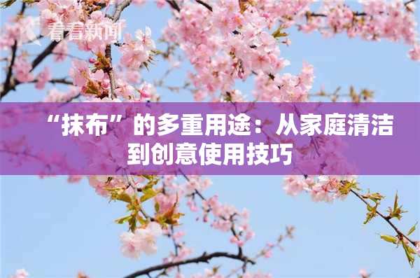 “抹布”的多重用途：从家庭清洁到创意使用技巧