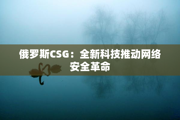 俄罗斯CSG：全新科技推动网络安全革命