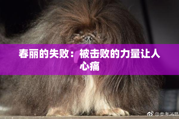春丽的失败：被击败的力量让人心痛