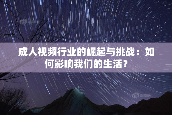 成人视频行业的崛起与挑战：如何影响我们的生活？