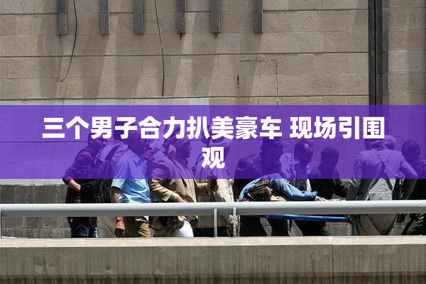 三个男子合力扒美豪车 现场引围观