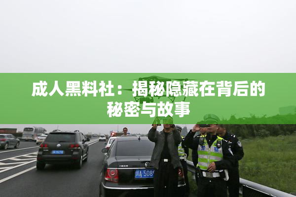 成人黑料社：揭秘隐藏在背后的秘密与故事