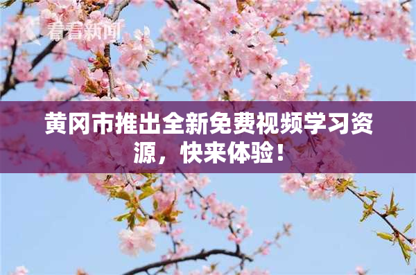 黄冈市推出全新免费视频学习资源，快来体验！
