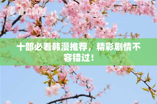十部必看韩漫推荐，精彩剧情不容错过！