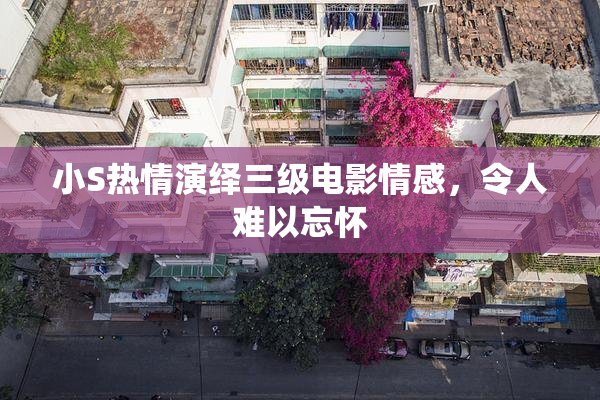 小S热情演绎三级电影情感，令人难以忘怀
