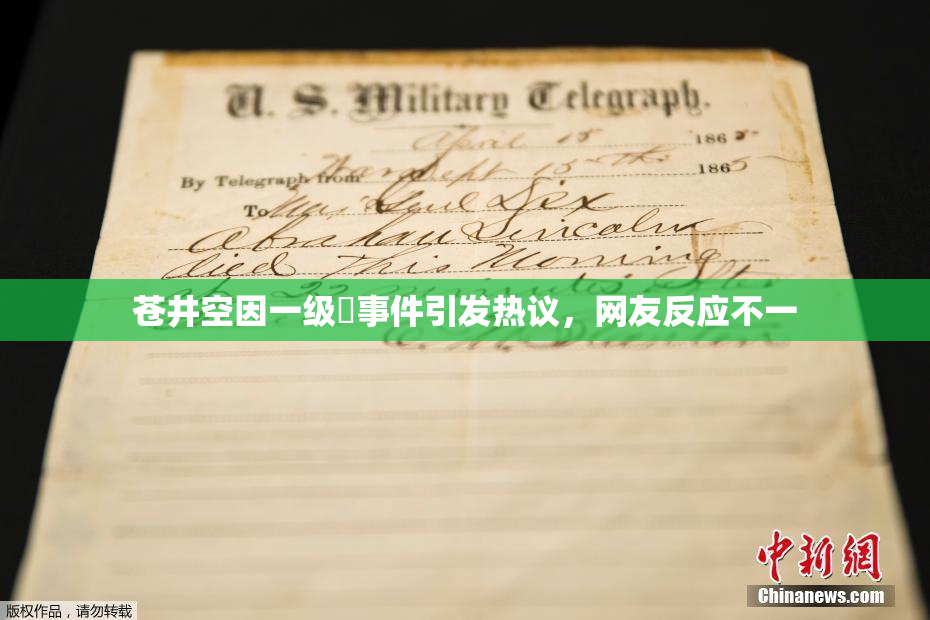 苍井空因一级婬事件引发热议，网友反应不一