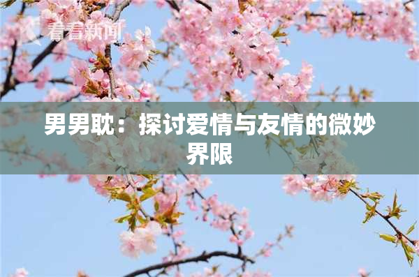 男男耽：探讨爱情与友情的微妙界限