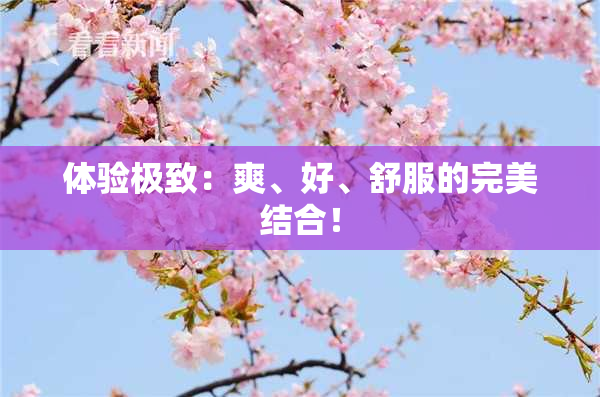 体验极致：爽、好、舒服的完美结合！