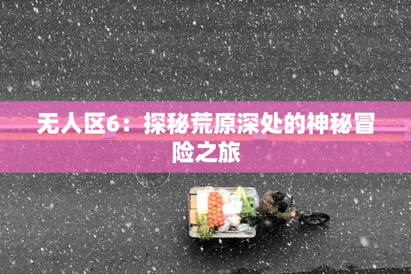 无人区6：探秘荒原深处的神秘冒险之旅