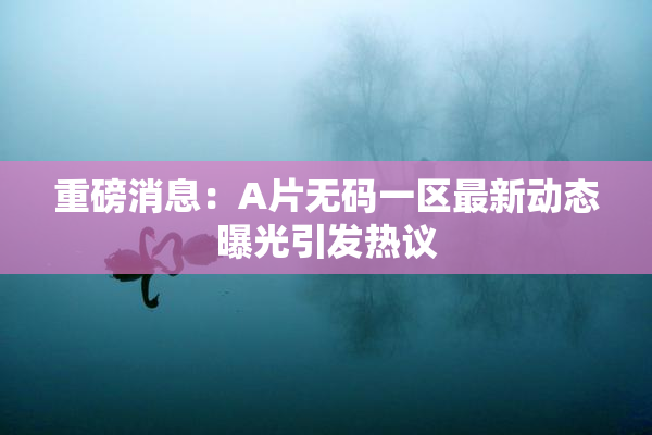重磅消息：A片无码一区最新动态曝光引发热议