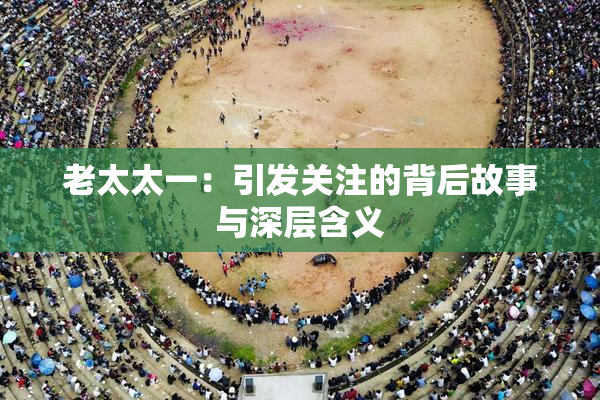 老太太一：引发关注的背后故事与深层含义