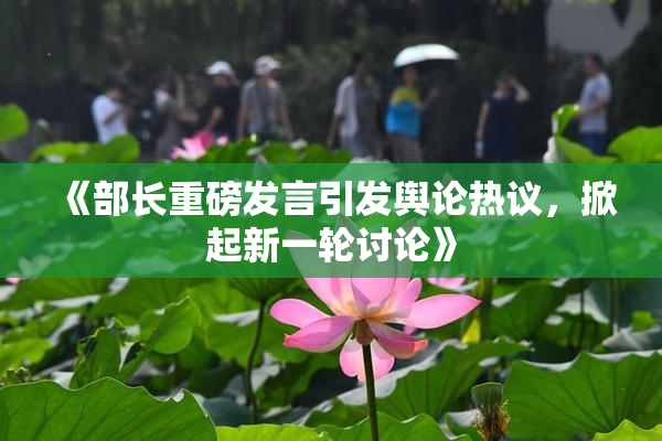 《部长重磅发言引发舆论热议，掀起新一轮讨论》