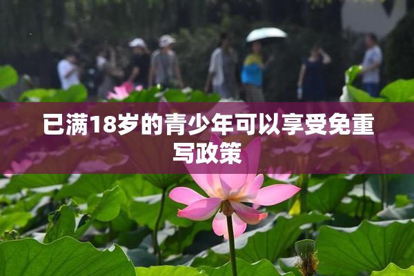 已满18岁的青少年可以享受免重写政策