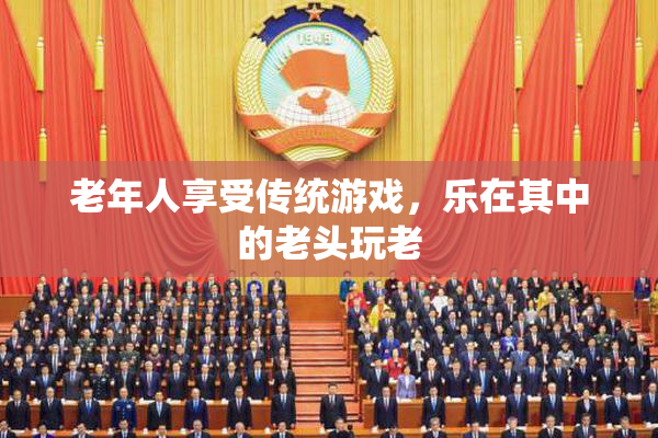 老年人享受传统游戏，乐在其中的老头玩老