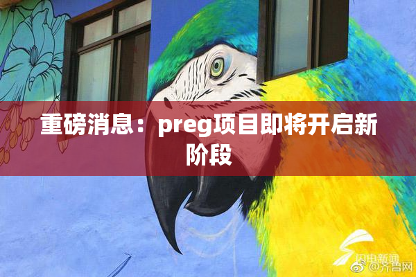 重磅消息：preg项目即将开启新阶段