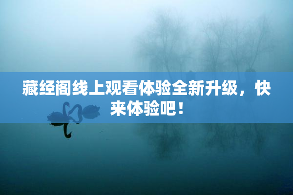 藏经阁线上观看体验全新升级，快来体验吧！