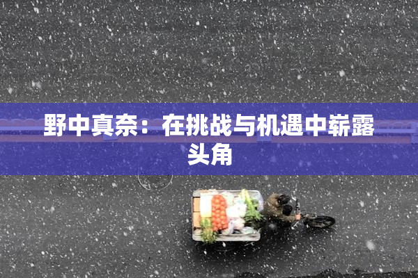 野中真奈：在挑战与机遇中崭露头角
