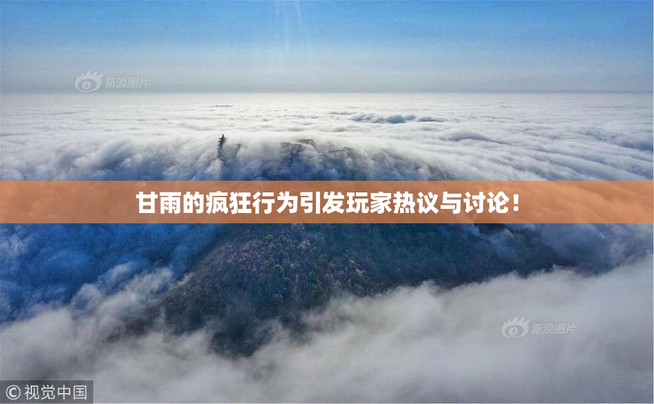 甘雨的疯狂行为引发玩家热议与讨论！