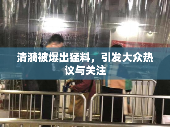 清漪被爆出猛料，引发大众热议与关注