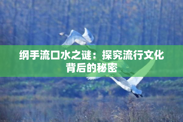 纲手流口水之谜：探究流行文化背后的秘密