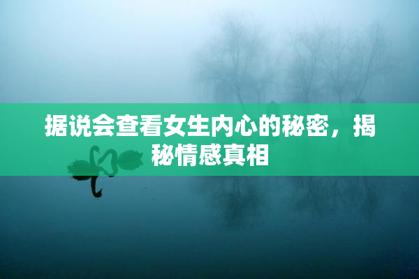 据说会查看女生内心的秘密，揭秘情感真相