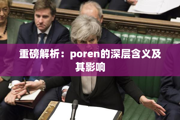 重磅解析：poren的深层含义及其影响