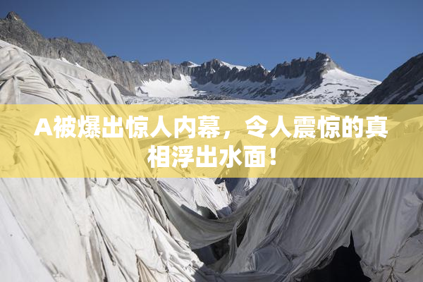 A被爆出惊人内幕，令人震惊的真相浮出水面！
