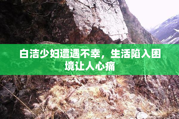 白洁少妇遭遇不幸，生活陷入困境让人心痛