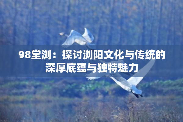 98堂浏：探讨浏阳文化与传统的深厚底蕴与独特魅力