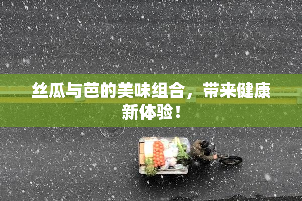 丝瓜与芭的美味组合，带来健康新体验！