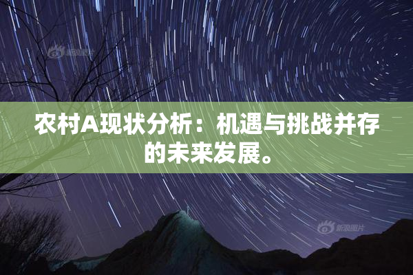 农村A现状分析：机遇与挑战并存的未来发展。