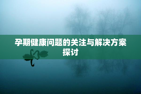 孕期健康问题的关注与解决方案探讨